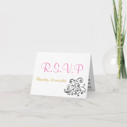 16 RSVPのシンプル 招待状 (正面)