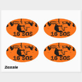 16 SOSステッカー 楕円形シール (シート)