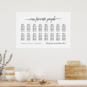16 Table Elegant Our Favorite People Seating Chart ポスター (キッチン)