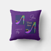 16"x16"のフライの靴 クッション (裏面)