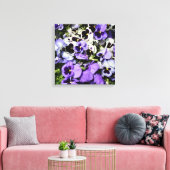 16"x16"パープルパンジー キャンバスプリント (インサイチュ (リビング))