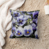 16"x16"パープルパンジー クッション (ブランケット)