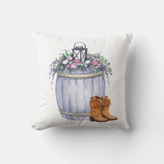 16"x16"装飾用クッションサマーカントリー結婚式素朴 クッション (正面)