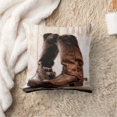 16"x16"装飾用クッションブーツ田舎西部 クッション (ブランケット)