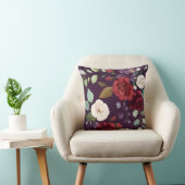 16"x16"装飾用クッションプラムパープルバラ金ゴールドジオメトリ クッション (椅子)