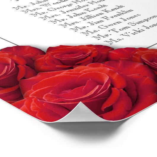 16 x 20赤いバラの座席表 ポスター (角)