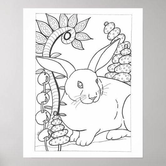 16"x 20"うさぎ色 ポスター (正面)