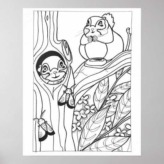 16 x 20"シベリア飛んでいるリス色 ポスター (正面)