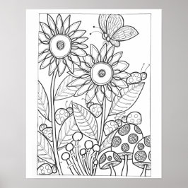 16"x 20"テンサイと花付き蝶 ポスター