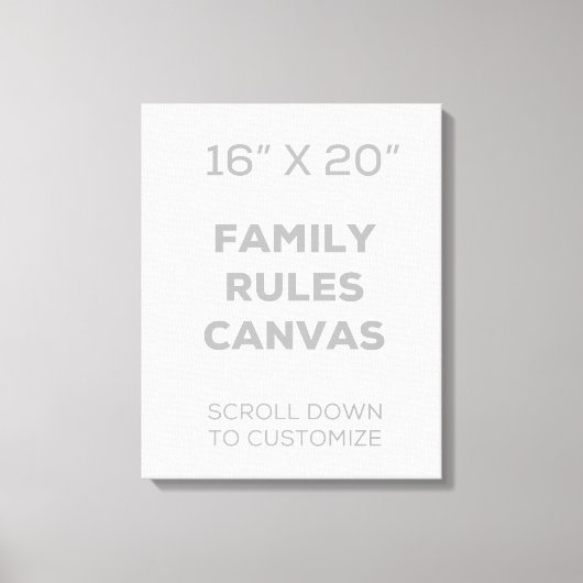 16" x 20"ファミリルールキャンバス キャンバスプリント (正面)