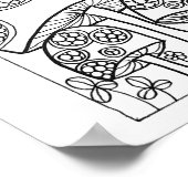 16"x 20"小さなカエルとファンタジー花 ポスター (角)