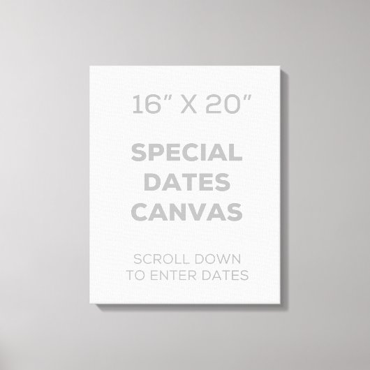 16" x 20"特別日付キャンバス キャンバスプリント (正面)