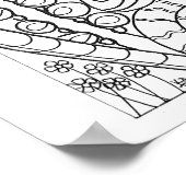 16 x 20"蛾、カタツムリ、ファンタジー花の色を付けたカタツムリ ポスター (角)