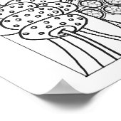 16 x 20"蝶とファンタジー花の着色 ポスター (角)