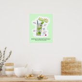 16" x 20" POSTER - MOJITO RECIPE COCKTAIL ART ポスター (キッチン)