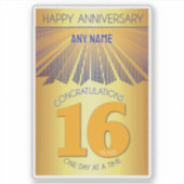 16 Year | Golden Ray 12 Step CUSTOM NAME シール (正面)