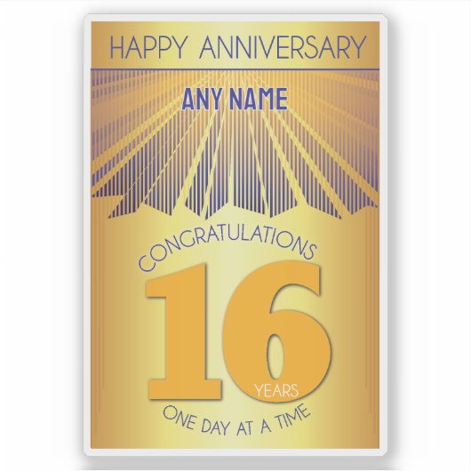 16 Year | Golden Ray 12 Step CUSTOM NAME シール (正面)