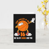 16 Year Old Happy 16th Birthday Bysketbyll 16th Bi カード (黄色い花)