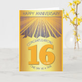 16 Year Sober Anniversary | Golden Ray 12 Step カード (黄色い花)