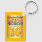 16 Year Sober Anniversary | Golden Ray 12 Step キーホルダー (裏面)
