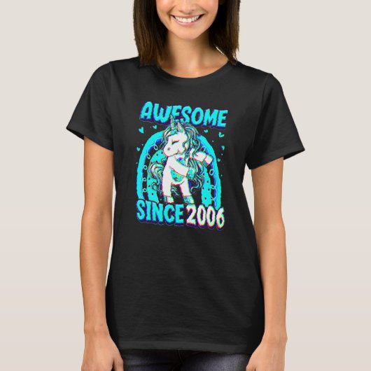 16 Years Old Unicorn Flossing 16th Birthday Girl U Tシャツ (正面)