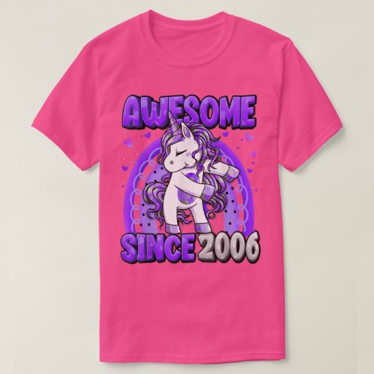 16 Years Old Unicorn Flossing 16th Birthday Girl U Tシャツ (デザイン正面)