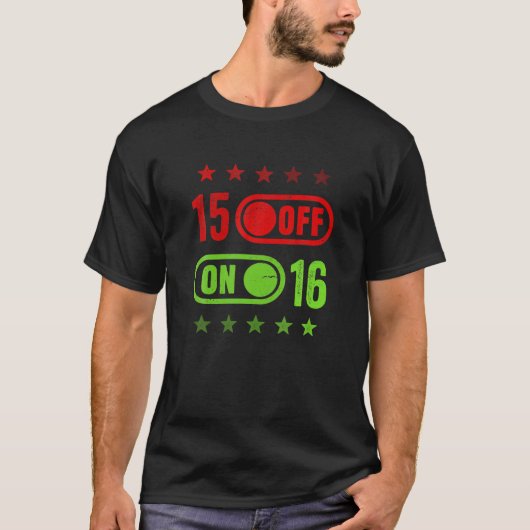16 Years On Switch 16Th Birthday Funny Anniversary Tシャツ (正面)