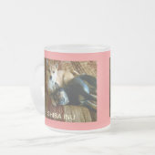 16oz白いコーヒー・マグ フロストグラスマグカップ (正面左)