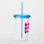 16oz Acrylic Tumbler with Straw and Floral Pattern アクリルタンブラー (右)