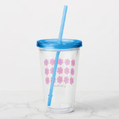 16oz Acrylic Tumbler with Straw and Floral Pattern アクリルタンブラー (裏面)