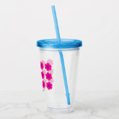 16oz Acrylic Tumbler with Straw and Floral Pattern アクリルタンブラー (左)