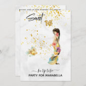*～* 16SWEET SIXTEENフラワーマーメイド誕生日 招待状 (正面/裏面)
