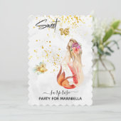 *~* 16SWEET SIXTEENフローラマーメイド誕生日 招待状 (スタンド正面)
