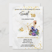 *～* 16SWEET SIXTEENBlue Mermaidフローラ誕生日 招待状 (裏面)