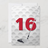 16thバースデーパーティーゴルフテーマ 招待状 (正面)