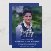 16th誕生日の招待誕生日ディナーフォトメンズ 招待状 (正面/裏面)