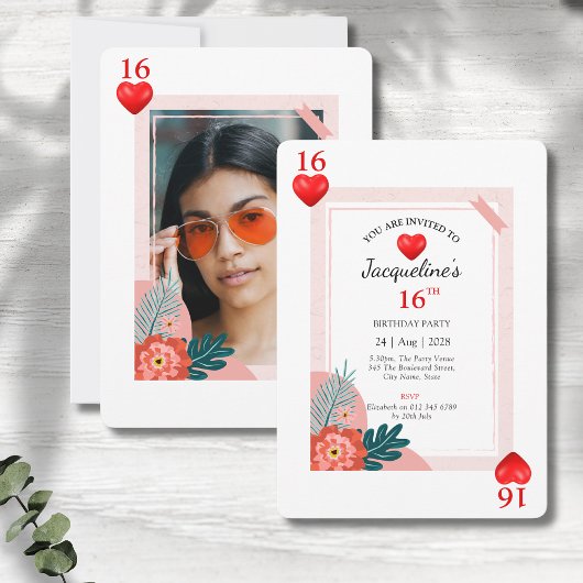 16th誕生日ハートズスウィート16 招待状