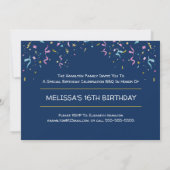 16th誕生日パーティーお祝いと写真 招待状 (裏面)