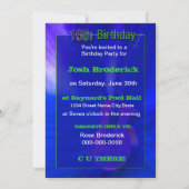 16th誕生日パーティーへの招待,ギター,ネオンカラー 招待状 (裏面)