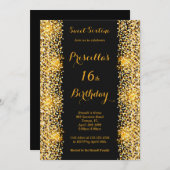 16th誕生日パーティーウーマン，任意の年齢，ディスコスタイル 招待状 (正面/裏面)