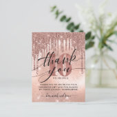 16th誕生日パーティーバラ金ゴールドありがとうはがき ポストカード (スタンド正面)