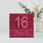 16th誕生日パーティーバラ 招待状 (スタンド正面)