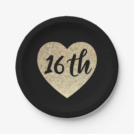 16th誕生日パーティープレート ペーパープレート (正面)