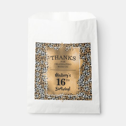 16th誕生日パーティーレオパード印刷お気に入りバッグ フェイバーバッグ (正面)