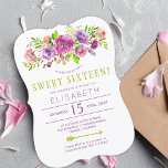 16th誕生日ボホフローラシックsweet sixteen 招待状<br><div class="desc">エレガントsweet sixteen素朴パーティの招待状テンプレートはパステルボヘミアンパープル、薄紫、バイオレット、ほこりっぽいバラと赤面ピンクの牡丹のハンドブーケとセージとファーンの緑の水色の葉とスクリプトのレタリングを備え色彩の鮮やかて。スポットに情報を入力し、あなたはそれカスタマイズをさらに変更するフォント、文字の色または背面の背景色。----招待は夏春に適す |ロシアの国 |シックエレガントフローラ |ガーデン |屋外のモダン裏庭の甘い16やその他の誕生日マイルストーンパーティー。-デザインもしの手伝いが必要だ連絡よ！</div>