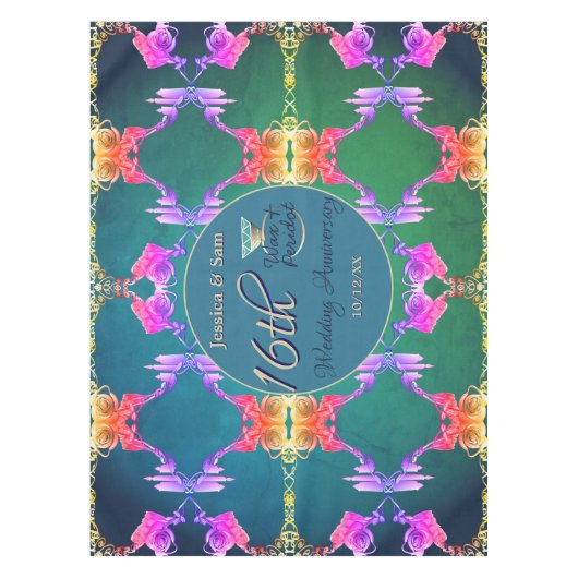 16th Anniversary Wax, Statice Flower  テーブルクロス (正面)