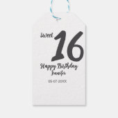 16th birthday add name date year black テンプレートgo ギフトタグ (裏面)