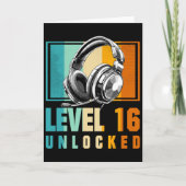 16th Birthday Boy Video Gamer Level 16 Unlocked Bo カード (正面)