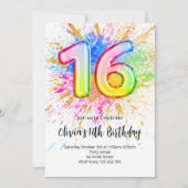 16th Birthday Invitation 招待状 (正面)