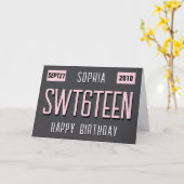 16th Birthday License Plate, Sweet 16 Birthday カード (黄色い花)